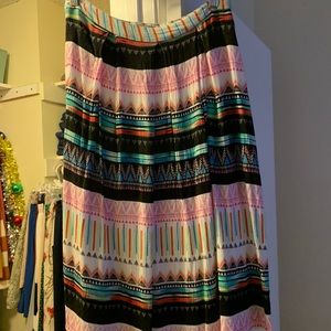 Aztec print midi skirt
